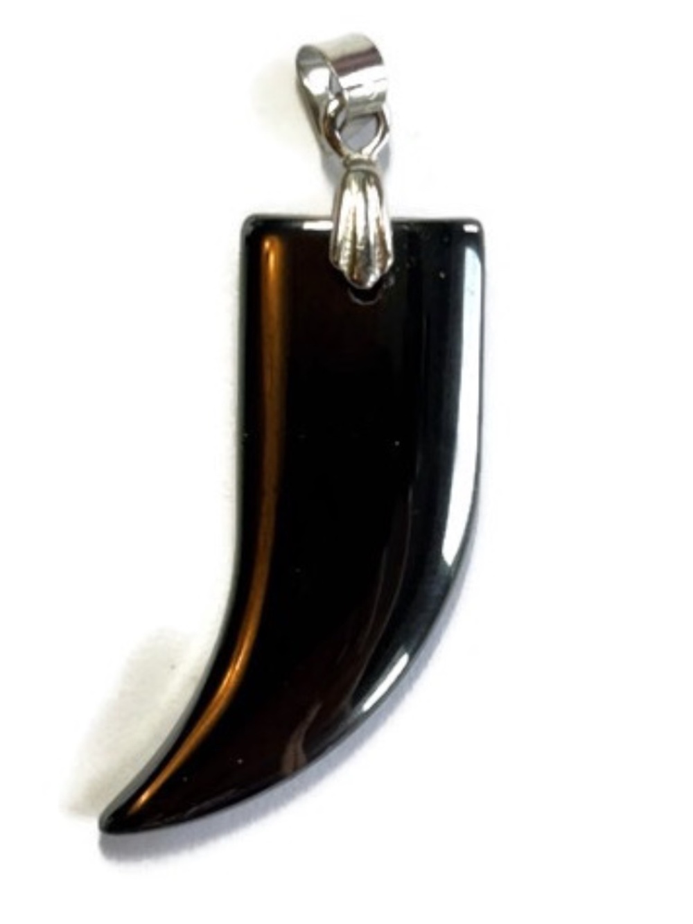 🔥$1 Clearance Hematite Long Tooth Pendant 32mm x 12mm 4mm (1pc)